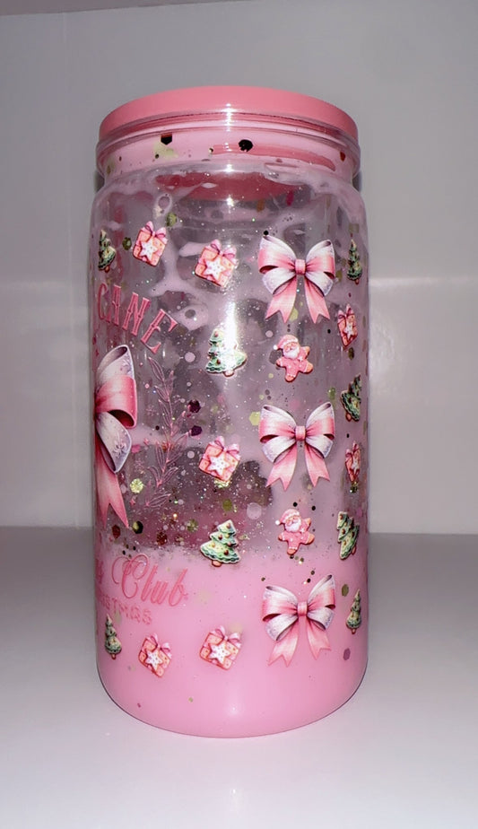 Pink Bow Christmas 16oz Tumbler