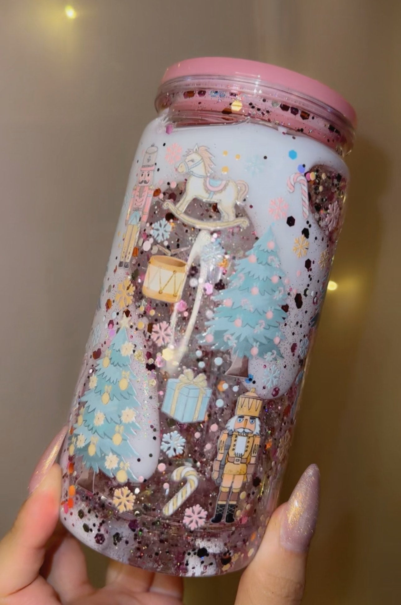 Custom 16oz Snow Globe Tumbler